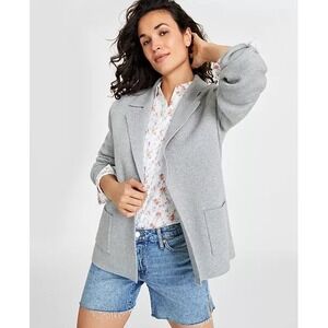 ON 34TH Women's Light Grey‎ Heather Textured Knit Blazer - XS New Without Tags